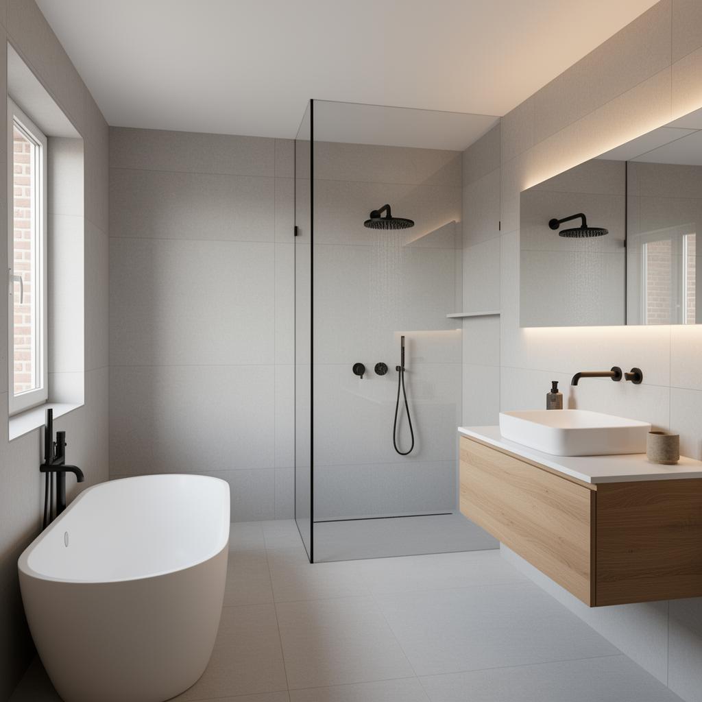 Moderne badkamer na renovatie door Waterdicht in Genk